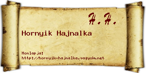 Hornyik Hajnalka névjegykártya